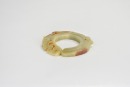 A Celadon And Russet Jade Dragon-Form Ring Pendant. Shang Dynasty - 9
