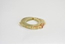 A Celadon And Russet Jade Dragon-Form Ring Pendant. Shang Dynasty - 10