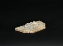 A Rare Carved Jade Crown-Shaped Ornament with Anthropomorphic Mask, Liangzhu Culture - 3