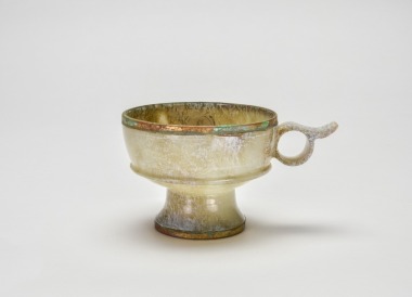 A Bronze-Mounted Jade Ear Cup with Mandarin Ducks, Han Dynasty