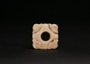 Hongshan Culture. A Carved Jade Square Ornament with Silkworm Motifs - 2