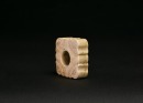 Hongshan Culture. A Carved Jade Square Ornament with Silkworm Motifs - 4