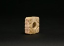 Hongshan Culture. A Carved Jade Square Ornament with Silkworm Motifs - 5