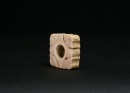 Hongshan Culture. A Carved Jade Square Ornament with Silkworm Motifs - 6