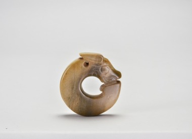 A Carved Jade Dragon-Form Ring, Shang Dynasty