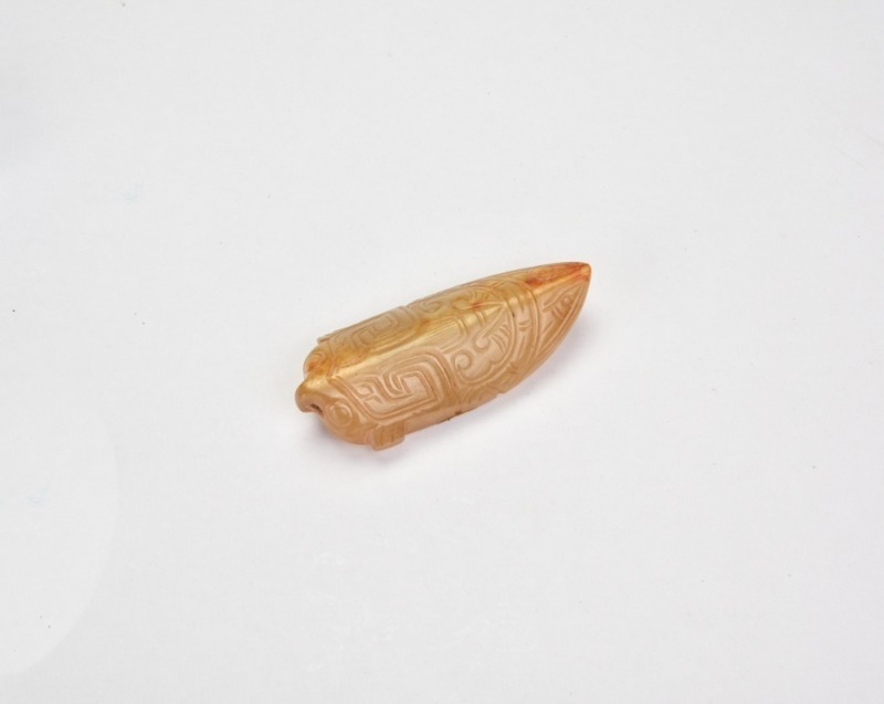 A Yellow Jade Cicada-Form Pendant, Zhou Dynasty