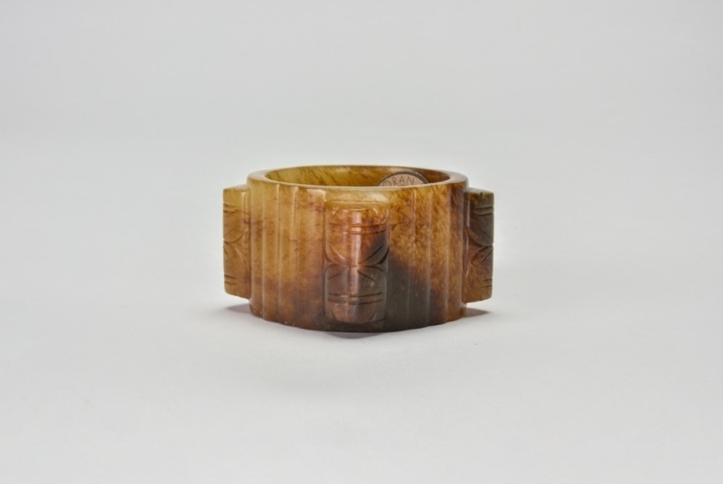 A Carved Brown Jade Cong, Western Zhou
