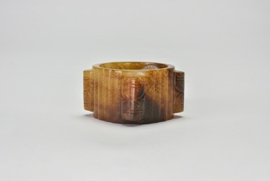 A Carved Brown Jade Cong, Western Zhou