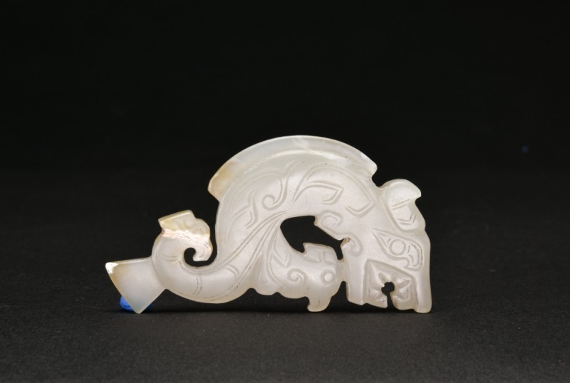 A Carved Pale Celadon Jade Double-Beast Pendant, Western Zhou Dynasty