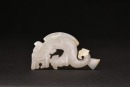 A Carved Pale Celadon Jade Double-Beast Pendant, Western Zhou Dynasty - 4