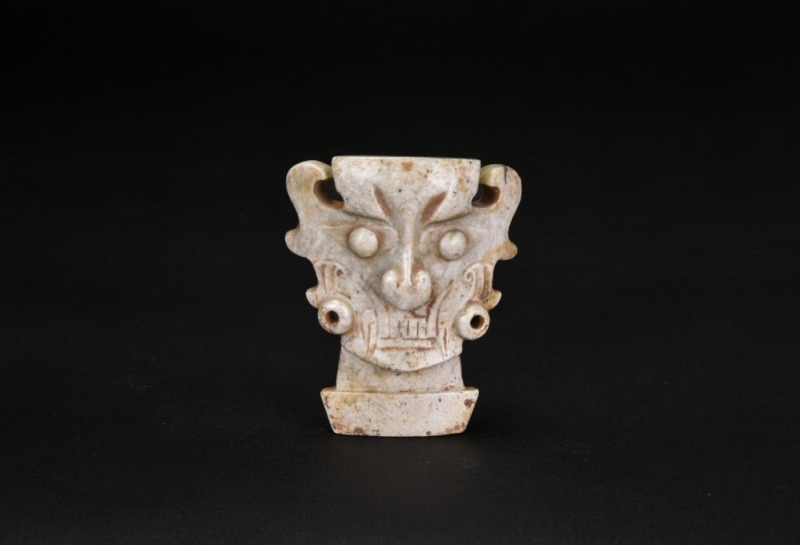 A Jade Anthropomorphic Mask-Form Ornament, Shijiahe Culture, Neolithic Period