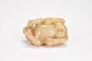 A Carved Jade Recumbent Mythical Beast, Han Dynasty - 8