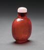 Qing - A Beautiful Red Orange Color Amber Snuff Bottle - 3