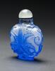 Qing-A Blue Glass ‘Flower’ Snuff Bottle - 3