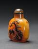 Qing-An Amber Carved ‘Wash Horse’ Snuff Bottle - 2