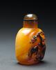 Qing-An Amber Carved ‘Wash Horse’ Snuff Bottle - 7