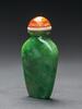 Qing-A Emerald-Green Jadeite Snuff Bottle With Filted Ivory Stand - 2