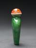 Qing-A Emerald-Green Jadeite Snuff Bottle With Filted Ivory Stand - 3