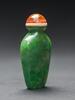 Qing-A Emerald-Green Jadeite Snuff Bottle With Filted Ivory Stand - 4