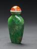 Qing-A Emerald-Green Jadeite Snuff Bottle With Filted Ivory Stand - 5