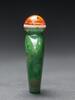 Qing-A Emerald-Green Jadeite Snuff Bottle With Filted Ivory Stand - 6