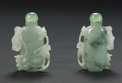 A Jadeite Snuff Bottle Carved