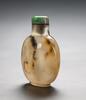 Qing-An Agate Carved Snuff Bottle (Jadeite Stopper) - 3