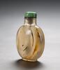 Qing-An Agate Carved Snuff Bottle (Jadeite Stopper) - 4