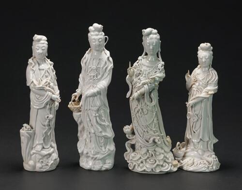 A group Of Four Dehua Guanyin