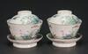 Late Qing/Republic-A Pair Of Famille-Glazed ‘Brids And Flowers’ Cover Cups With Stand - 2