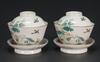 Late Qing/Republic-A Pair Of Famille-Glazed ‘Brids And Flowers’ Cover Cups With Stand - 3