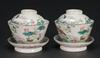 Late Qing/Republic-A Pair Of Famille-Glazed ‘Brids And Flowers’ Cover Cups With Stand - 4