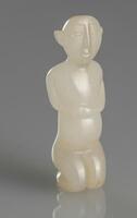 Han-A White Jade Carved Kneel Person