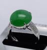 An Unique Jadeite Round Cabochon Diamond Ring - 5