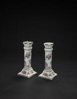 Early 20Th Century-A Pair Of Famille Galzed Candle Holder