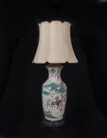 Jia Qing- A Famille-Rose “Warriors” Large Vase Lamp