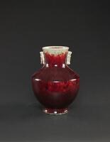 Late Qing-A Oxblood Red Crackle Glazed Vase