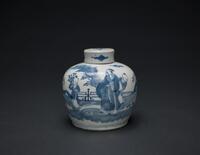 Qing-A Blue And White ‘Figures’ Cover Jug