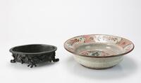 Qing-A Bronze Censer And Porcelain Plate