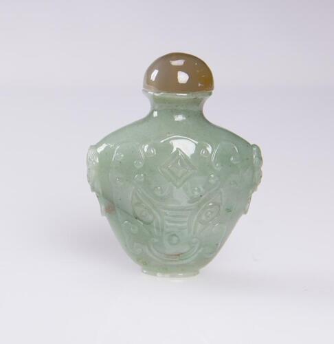 Qing - A Jade Carved Snuff Bottle