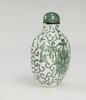 Qing-A Green And White ‘Flowers’ Porcelain Snuff Bottle - 2