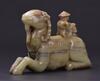 Qing -A Celadon White Jade Carved “Man Ride On Ram” Brush Rest - 4