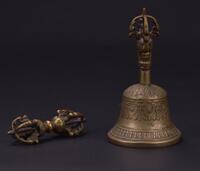 Qing-A Buddhist Bronze Bell And Bronze Vajra