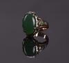 Two Translucent Jadeite Oval-Shaped Cabochon Mounted Gold Ring - 3