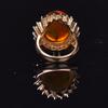 A Top Quality Semi-Transparent Opal Round Cabochon Mounted Diamonds Mans Ring - 4