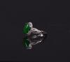 A Glassy Emerald Green Jadeite And Diamond Lady’s Ring - 3