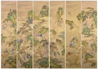 Qing -A Beautiful Six Colorful ‘Zhusho’ Painting