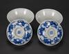 Qing - A Pair Blue And White “Fu Dogs” Tea Cups With Covers - 2
