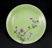 Qing - A Green Ground Famille-Glazed