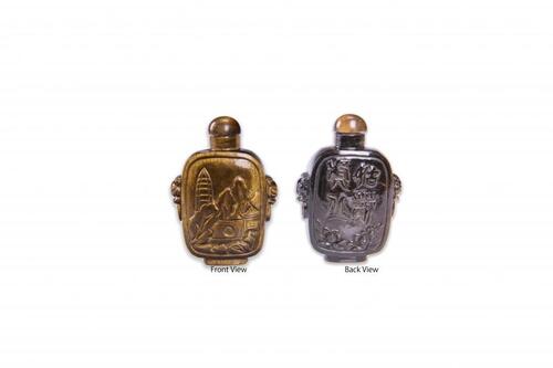 Late Qing/Republic - A Tiger Eye Carved Snuff Bottle